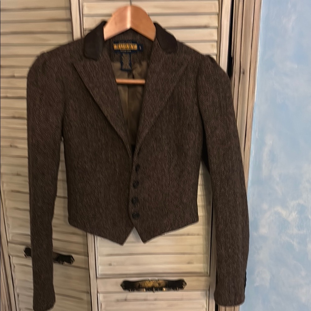 Ralph Lauren Brown Tailored Blazer with Notched Lapels